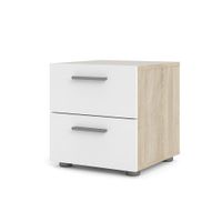 Mesa De Noche Con 2 Cajones Blanco Y Beige 40x40x42 Cm - Tvilum
