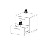 Mesa De Noche Con 2 Cajones Blanco Y Beige 40x40x42 Cm - Tvilum