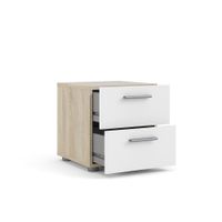 Mesa De Noche Con 2 Cajones Blanco Y Beige 40x40x42 Cm - Tvilum