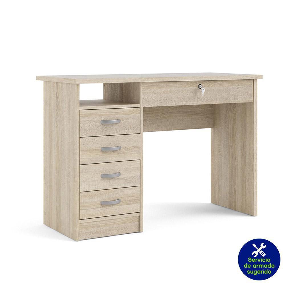 Escritorio con 5 Gavetas 49 x 109 x 76 Cm Color Beige