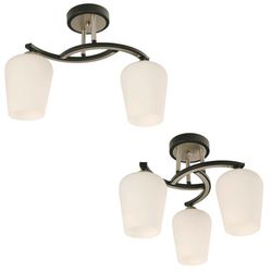 Set de Lámparas de Techo Negro Dorado 2 y 3 luces 60 W - Zlumini