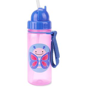 Botella Con Pajilla Zoo Blossom Butterfly Rosada 13 Oz - Skip Hop