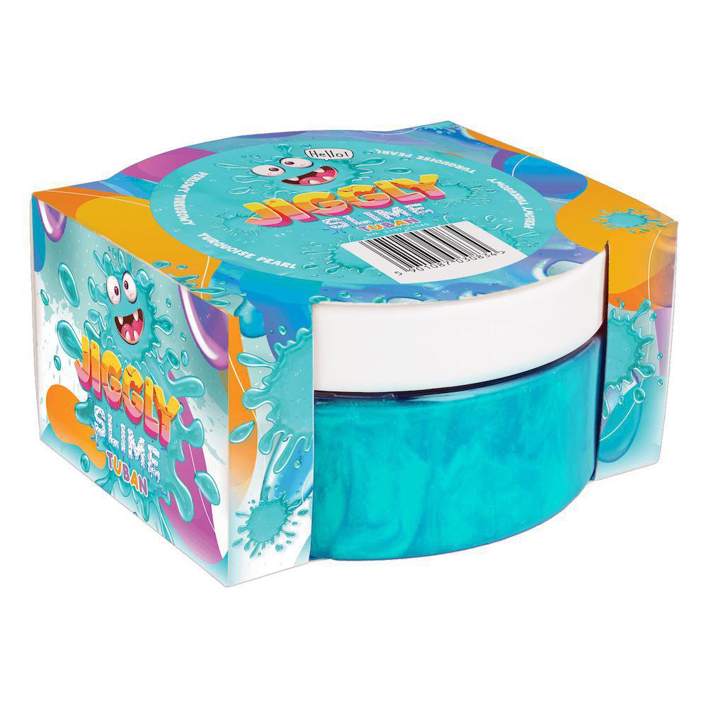 Bote de Slime Jiggly Perla Turquesa de 200 Gramos para 6+ Años Jiggly Slime Perla Turquesa…