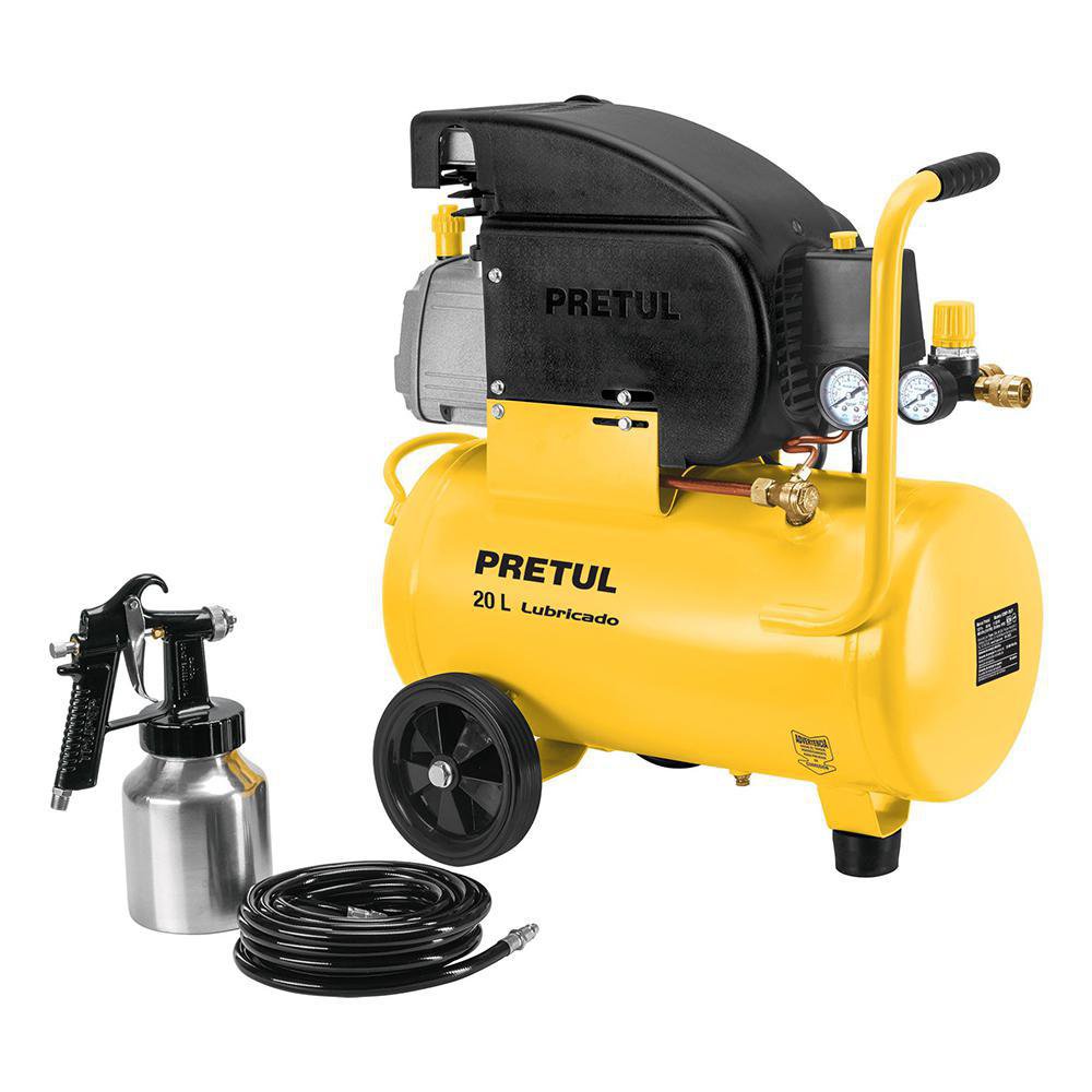 Kit Compresor Horizontal de 20 Litros 2.5 Hp, Manguera y Pistola