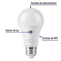 Bombillo Luz de Día A19 10 W Con Sensor De Luz - Volteck