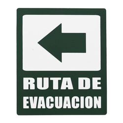 Rótulo Ruta De Evacuación Izq Verde