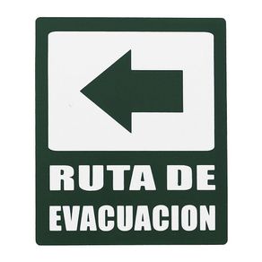 Rótulo Ruta De Evacuación Izq Verde