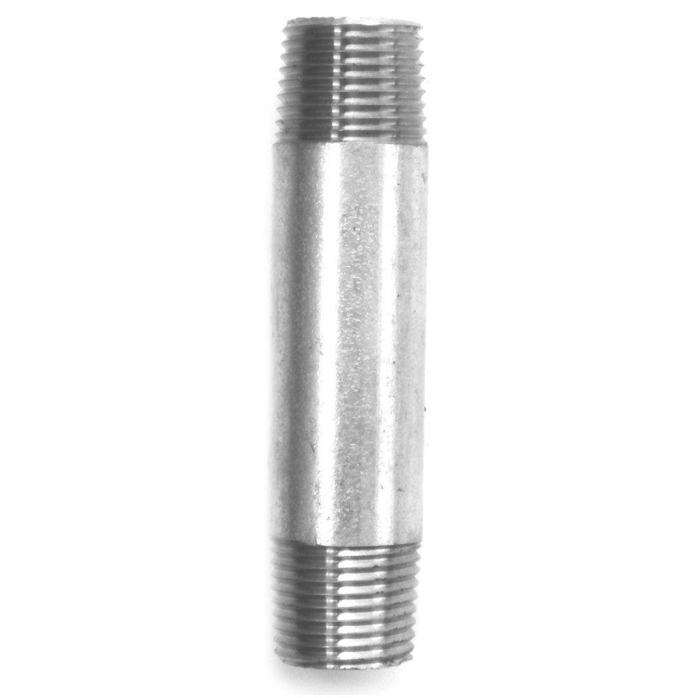 Niple con Rosca 1/2 x 3 1/2 Plg de Acero Galvanizado Cromado