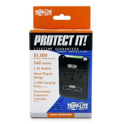 Protector De Pared 3 Entradas 2 Usb 540J