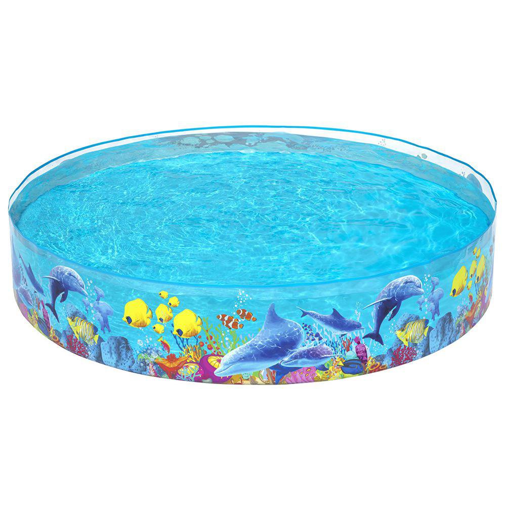 Piscina Infantil Rígida Redonda Diseño Océano con Pared Transparente 2.44 x 0.46 Metros