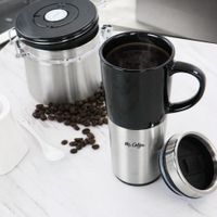 Pocillo Térmico Con Tapa De Acero Inoxidable De 16 Oz - Mr. Coffee