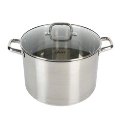 Olla De Acero Inoxidable Con Tapa De Vidrio Templado 15 Lts - Oster