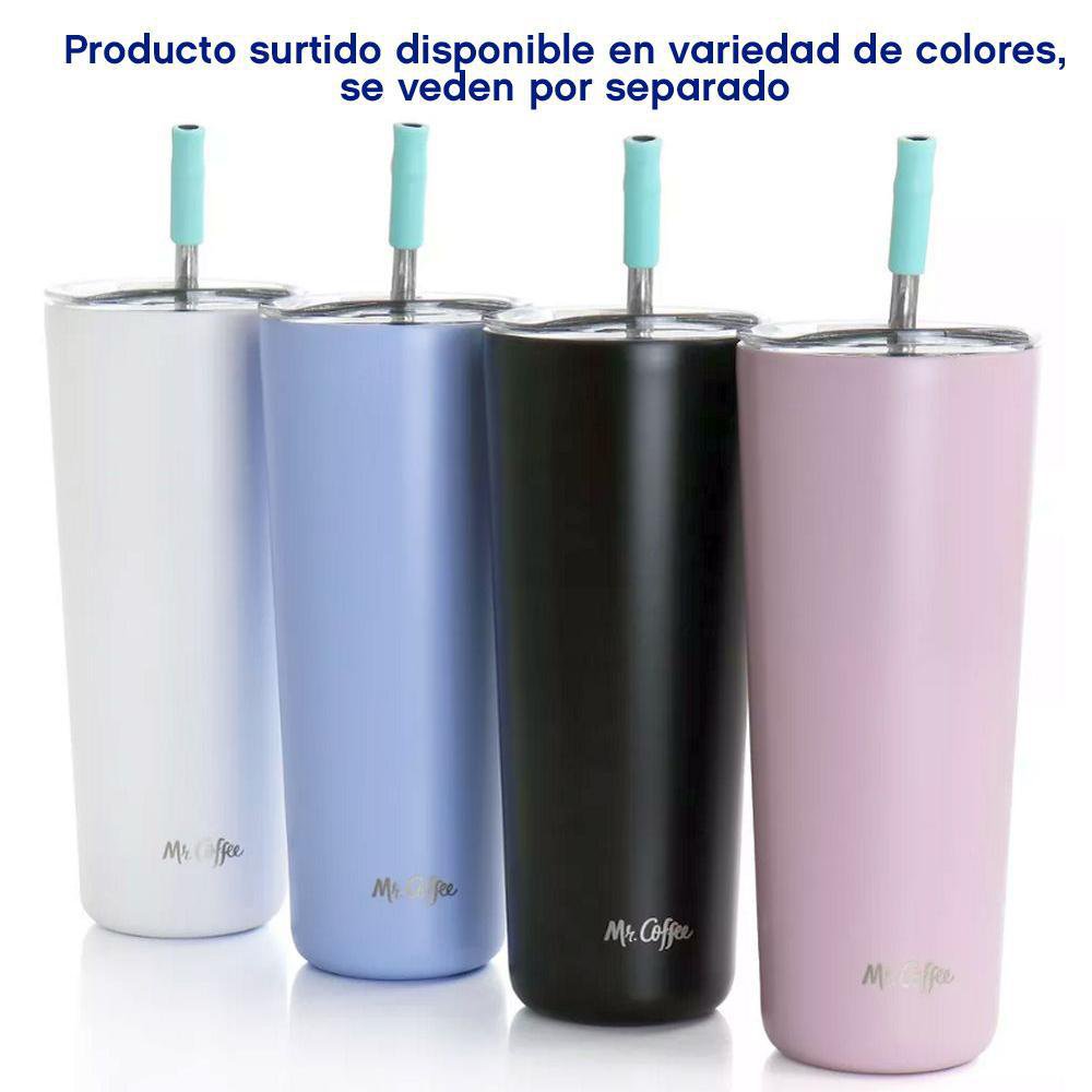 Vaso Térmico de 680 ml con Tapadera y Pajilla Color Surtido