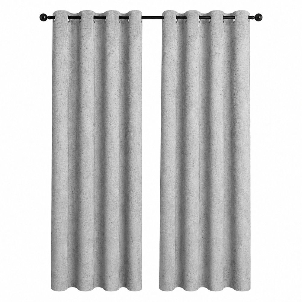 Cortina con Textura Velvet de 140 x 240 cm para Sala o Dormitorio Color Gris Silver Cortin…