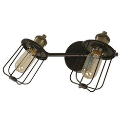 Lámpara De Pared Cage Café Oscuro 2 Luces 40W - Designers