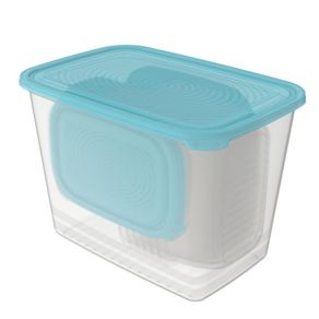 Set De Contenedores Con Tapa Celeste 17 Pzas - Jive