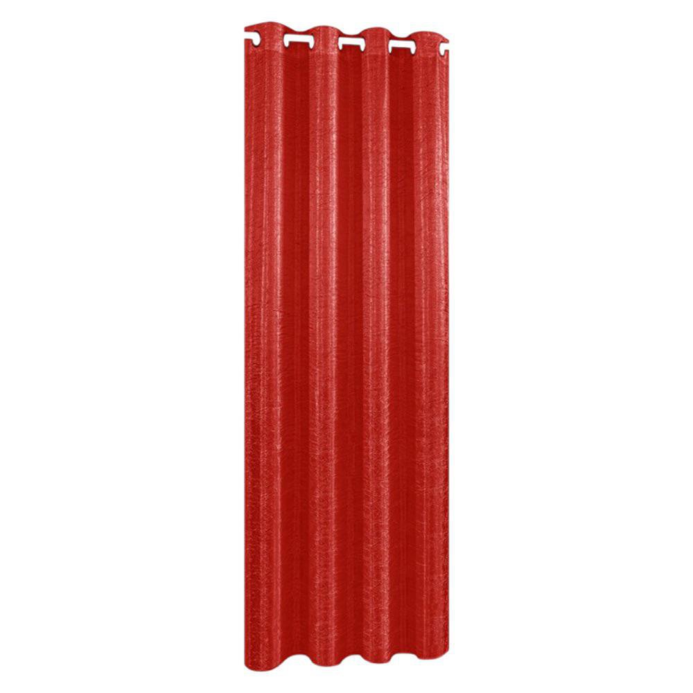 Cortina 135 x 240 cm Tela Color Rojo Diseño Corrugado