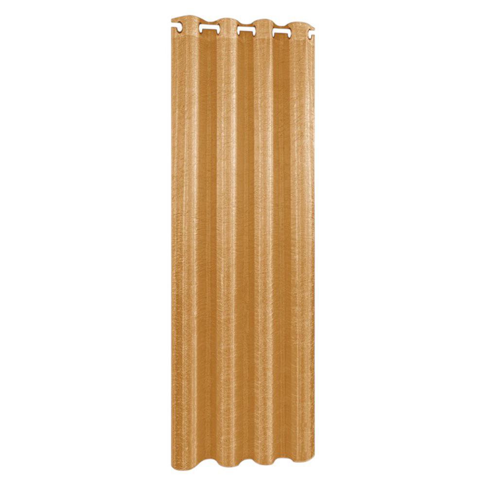 Cortina 135 x 240 cm Tela Color Mostaza Diseño Corrugado