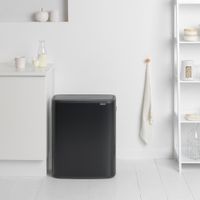 Basurero Cuadrado Táctil Negro 60 L - Brabantia