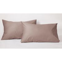 Set De 2 Sobrefundas De 300 Hilos Taupé King - Viva