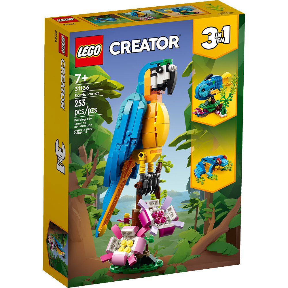 LEGO Creator 3 en 1 Loro Exótico #31136 de 253 Piezas