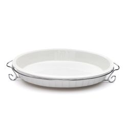 Plato Para Servir Ovalado De Vidrio Con Base