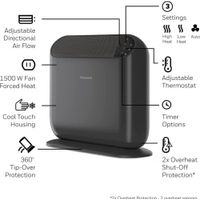 Calentador Cerámico Negro Thermawave 1500 W - Honeywell