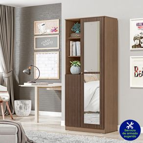 Armario Terra Con Espejo 36.5x65x181.2 Cm - Mx Moveis