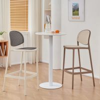 Silla Alta Café y Beige de 40.5x50x76 Cm - Zmobili