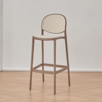 Silla Alta Café y Beige de 40.5x50x76 Cm - Zmobili