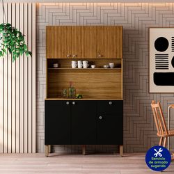 Gabinete Café Y Negro 6 Puertas - Z