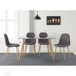 Comedor Kurt con Mesa de Vidrio 5 Pzas