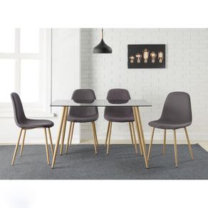 Comedor Kurt con Mesa de Vidrio 5 Pzas