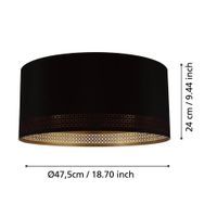 Lámpara De Techo Esteperra E27 1X40W Negro - Eglo