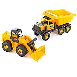 Set Doble Máquina Y Camión De Construcción - Ground Machines