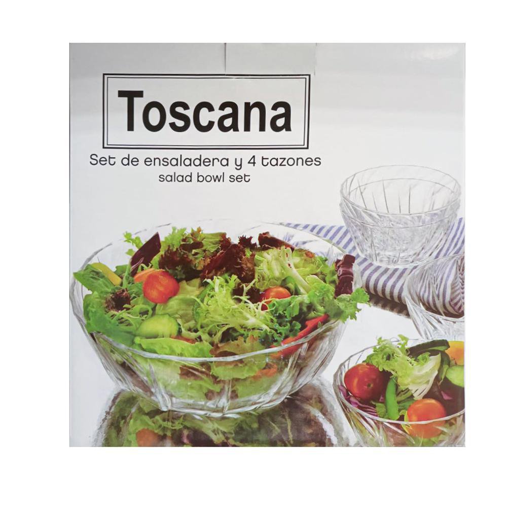 Set de Ensaladera de 5 Piezas Color Transparente