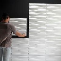 Panel Decorativo Olas De Pvc Blanco 19.7 Plg - Ace