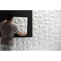 Panel Decorativo Varias Figuras De Pvc Blanco 19.7 Plg - Ace