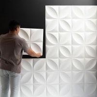Panel Decorativo Flor De Pvc Blanco 19.7 Plg - Ace