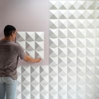 Panel Decorativo Pirámides De Pvc Blanco 19.7 Plg - Ace
