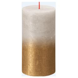 Vela-Pillar-Gris-Dorado-6.8x6.8x13-Cm---Bolsius