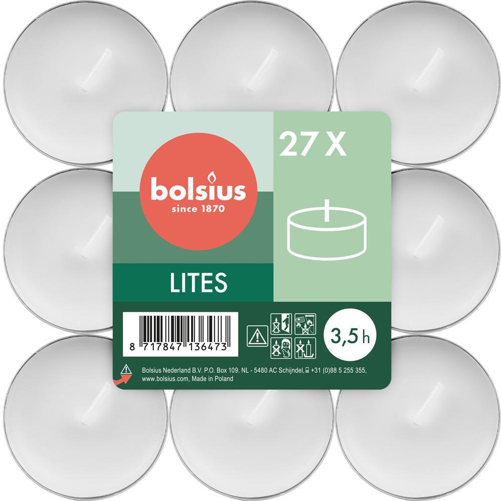 Velas Tealight de Cera Color Blanco 27 Unidades Paquete de Velas Blancas 27 Unidades