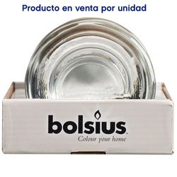 Candelero Bajo De Vidrio Redondo Transparente - Bolsius