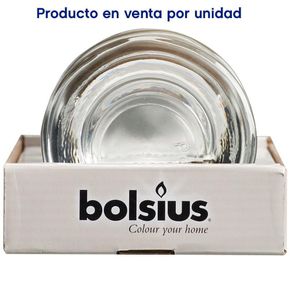 Candelero Bajo De Vidrio Redondo Transparente - Bolsius