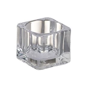 Candelero Bajo De Vidrio Cuadrado Transparente - Bolsius