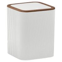 Basurero Cuadrado Blanco Madera 18x18x22.5 Cm - Viva