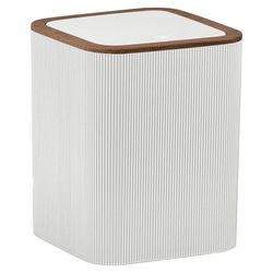 Basurero Cuadrado Blanco Madera 18x18x22.5 Cm - Viva