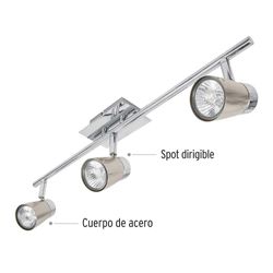 Luminaria De Sobreponer 3 Luces, Linea Bari - Volteck