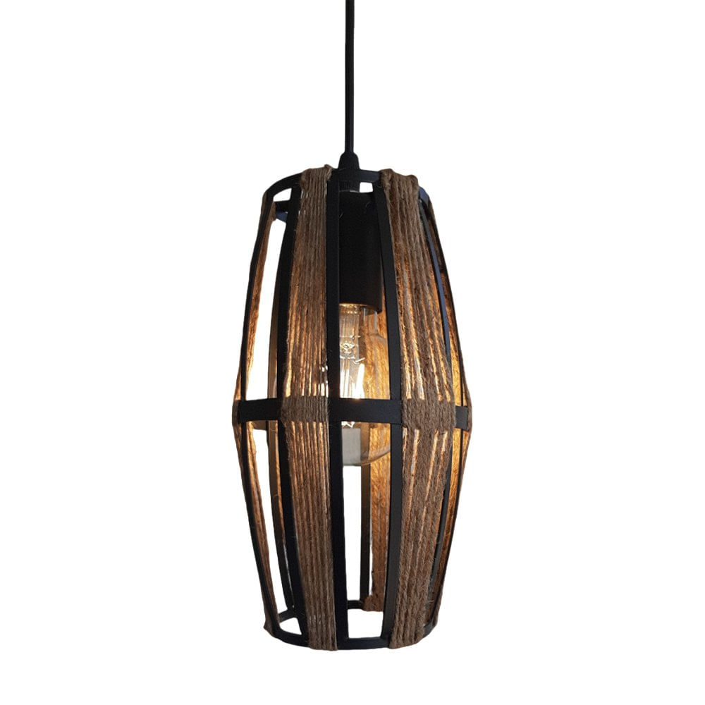 Lámpara Colgante 1 Luz Artesanal con Cuerdas 40W