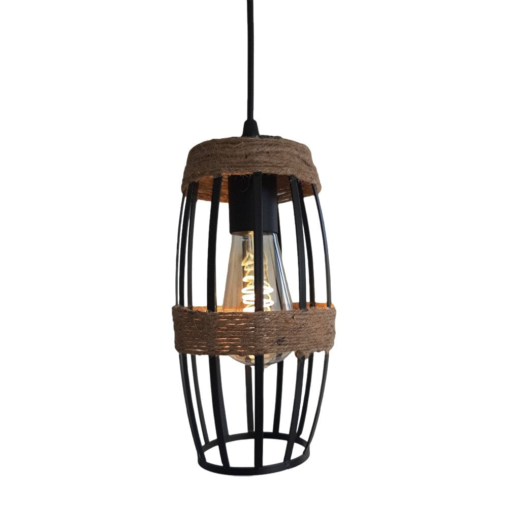 Lámpara Colgante 1 Luz Artesanal Tipo Jaula 40W